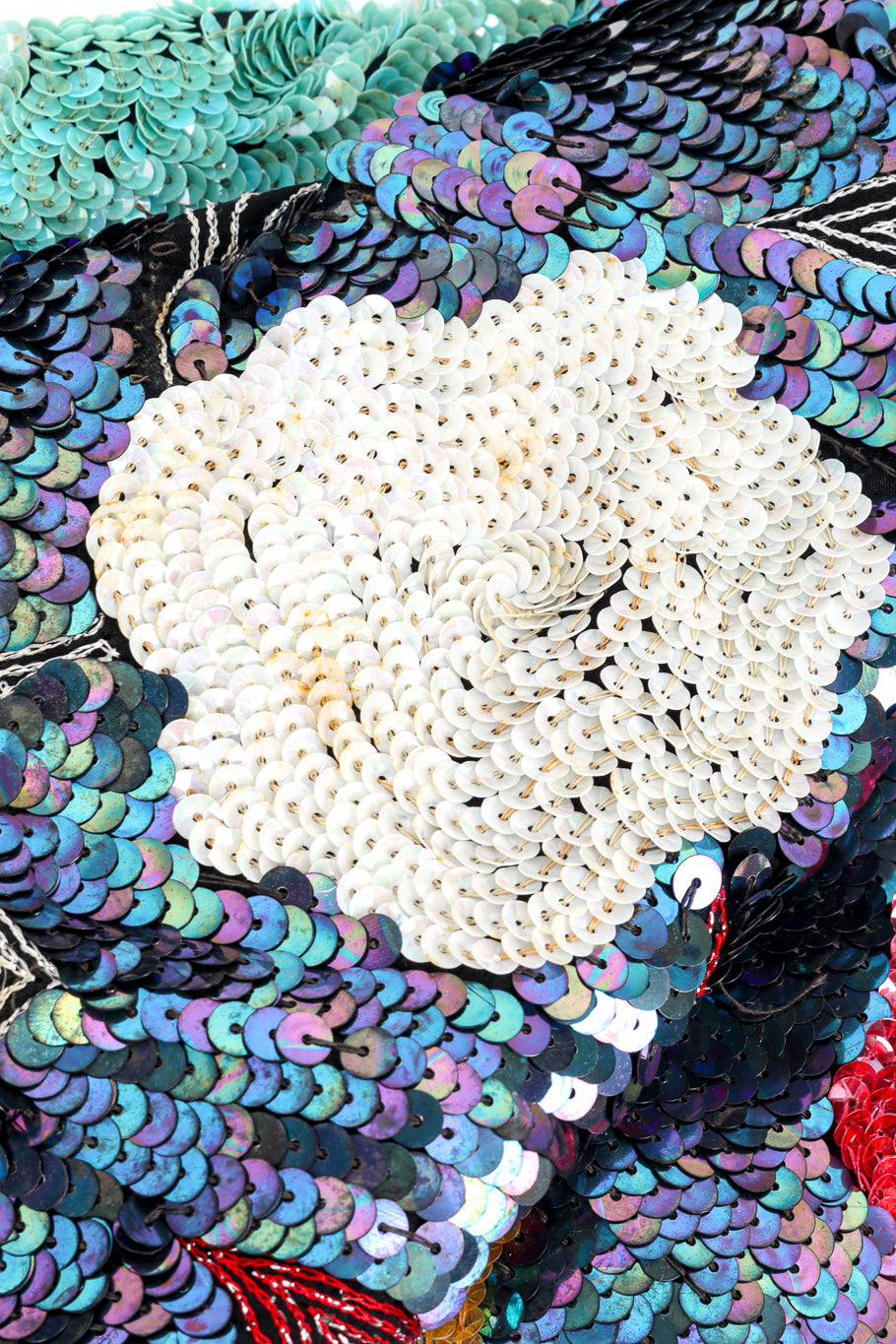 Vintage Sister Max Sequin Flower Duster discoloration to sequin closeup @recess la