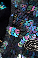 Vintage Sister Max Sequin Flower Duster wear to sequin closeup @recess la