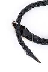 Vintage Silver Snakebite Leather Lariat Choker clasped @RECESS LA