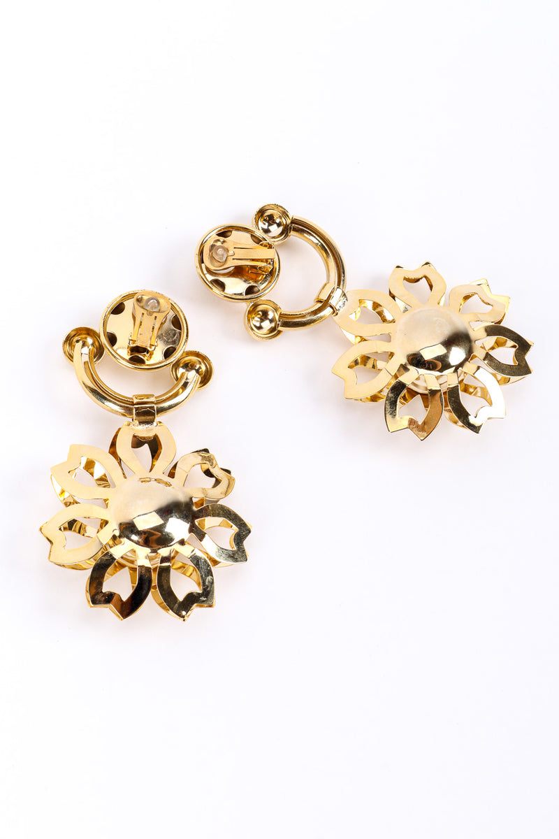 Vintage Flower Cutout Drop Earrings back view @recessla