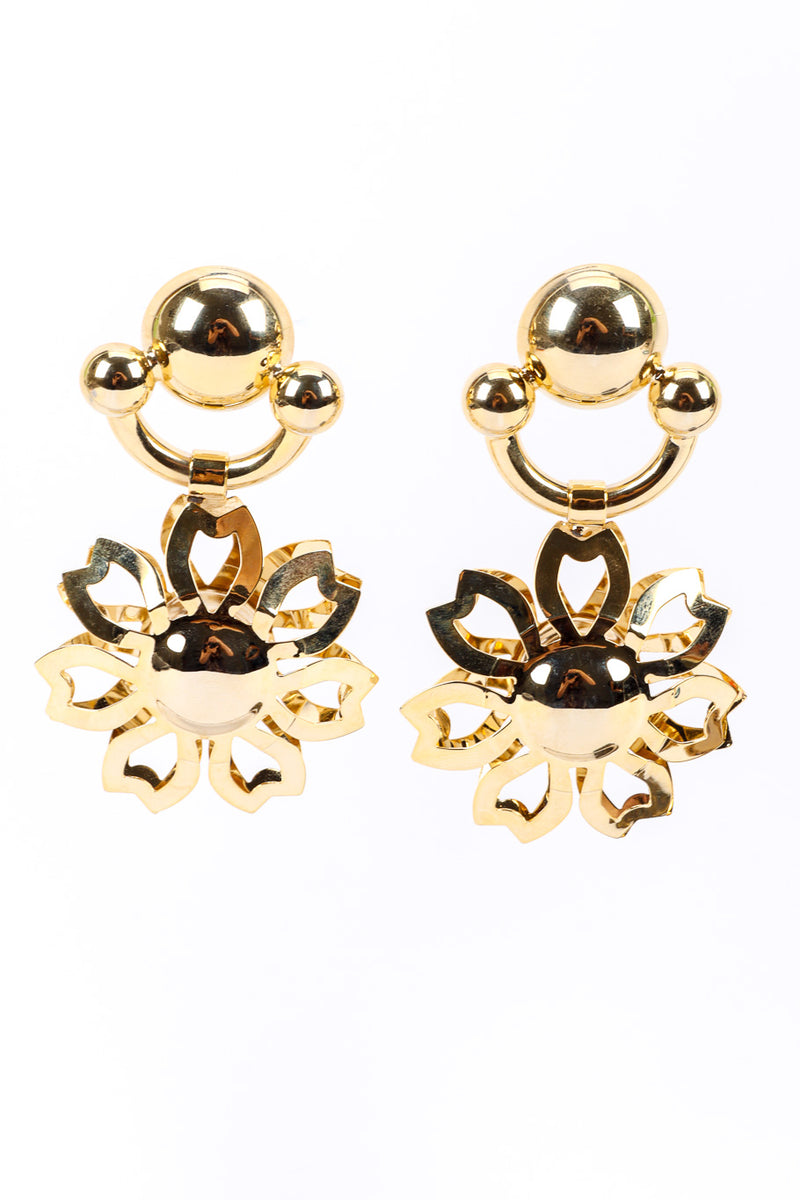 Vintage Flower Cutout Drop Earrings front view @recessla