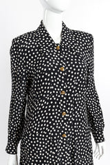 Vintage Sonia Rykiel Polka Dot Jacket and Skirt Set front on mannequin closeup @recessla