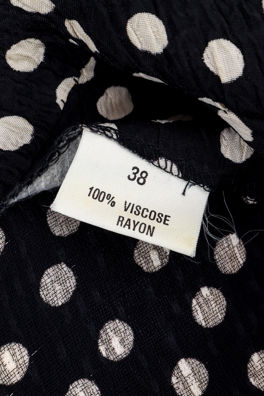 Vintage Sonia Rykiel Polka Dot Jacket and Skirt Set size tag closeup @recessla
