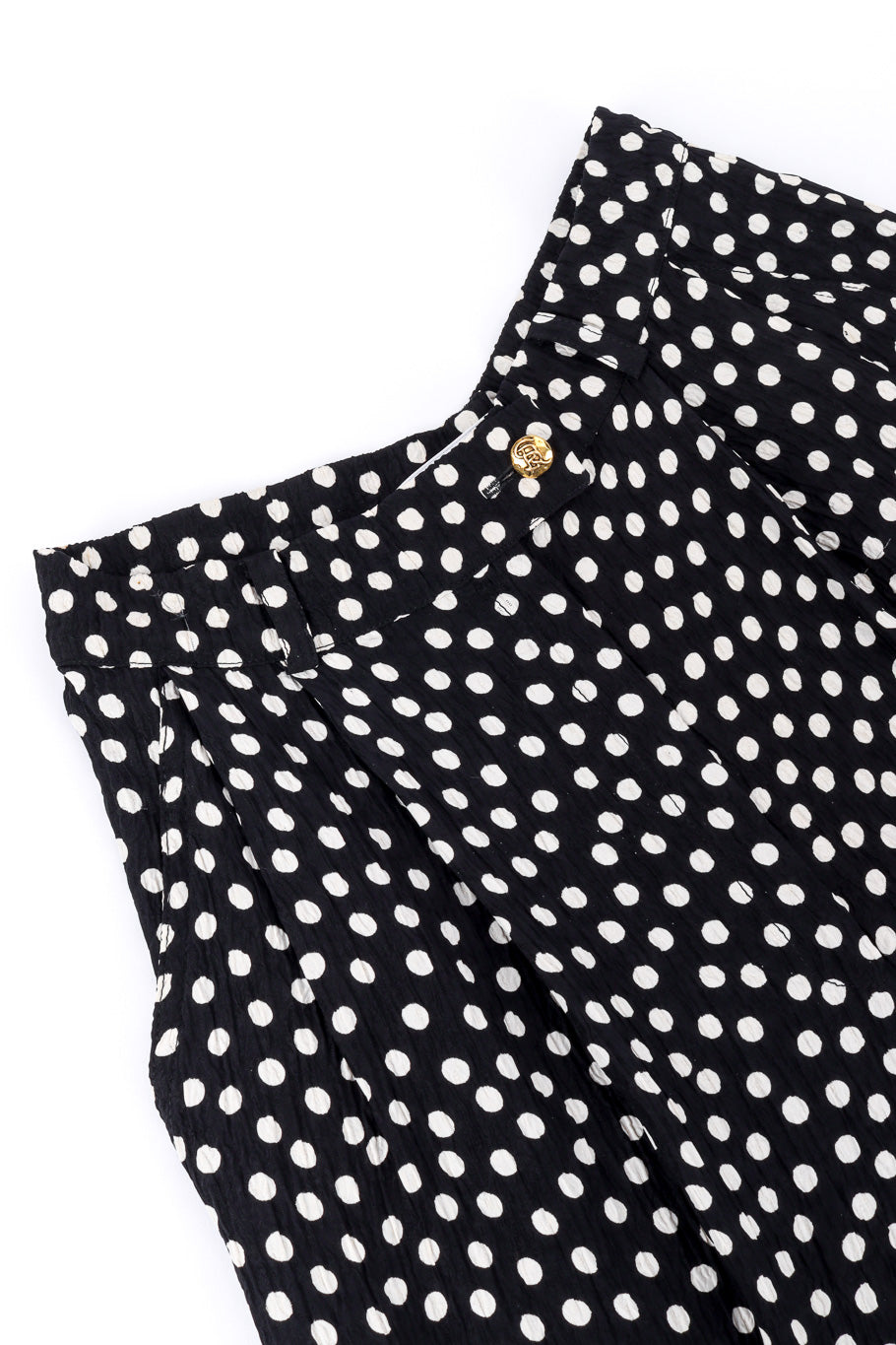 Vintage Sonia Rykiel Polka Dot Jacket and Skirt Set pant waistline closeup @recessla
