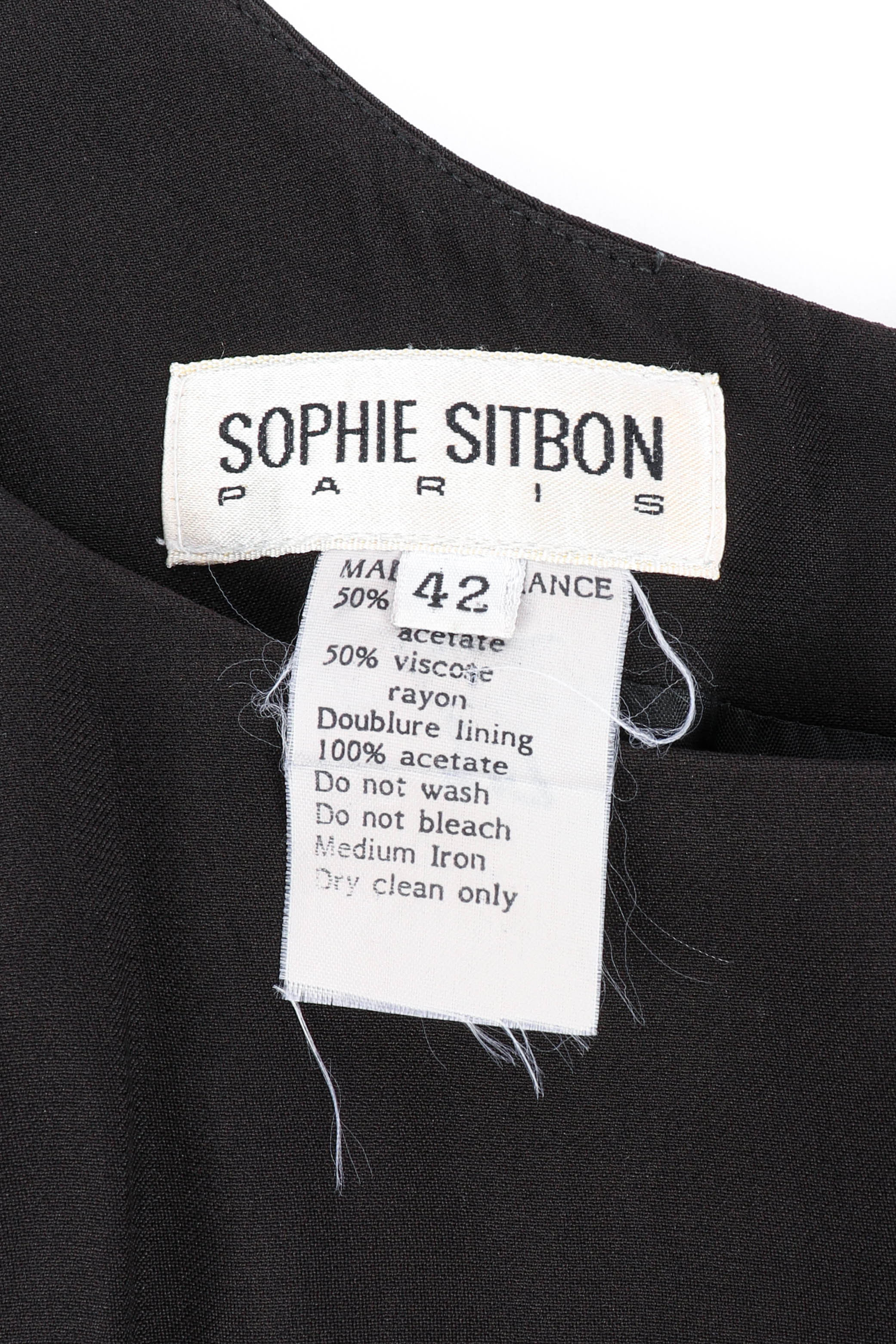 Vintage Sophie Sitbon Lattice Sleeve Sheath Dress signature label closeup @recessla