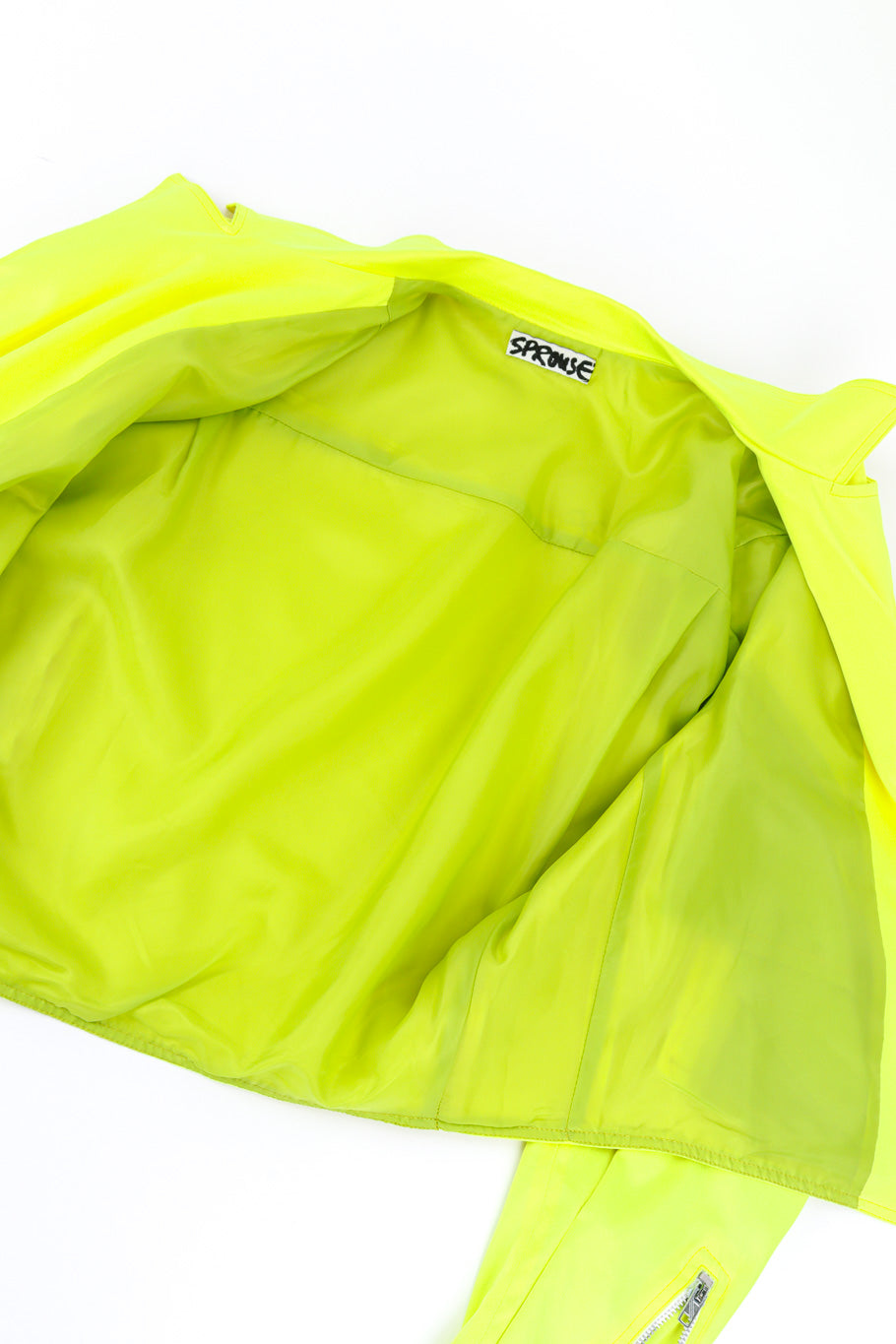 Day-Glo Moto Jacket & Skirt Set by Stephan Sprouse jacket open lining @recessla
