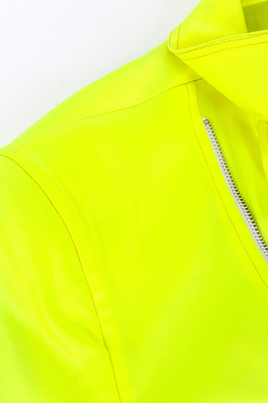 Day-Glo Moto Jacket & Skirt Set by Stephan Sprouse jacket shoulder close  @recessla