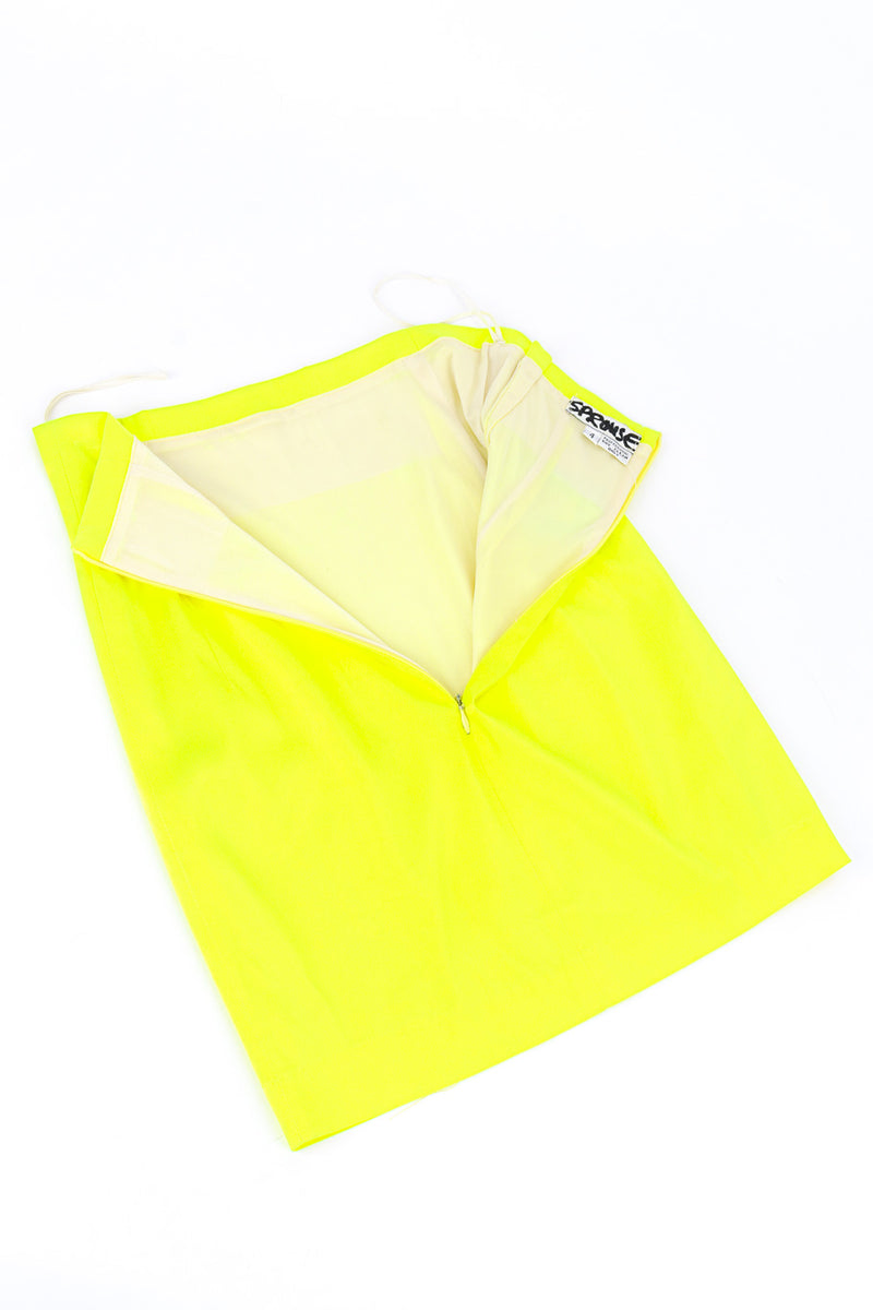 Day-Glo Moto Jacket & Skirt Set by Stephan Sprouse skirt unzipped  @recessla