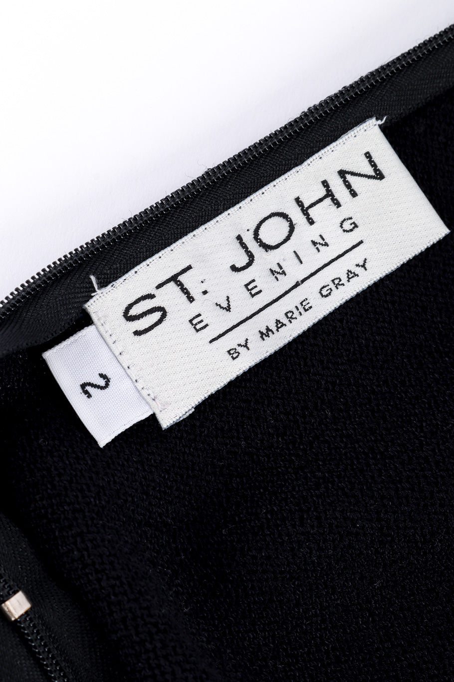 Vintage St. John Lattice Back Knit Dress signature label closeup @recessla