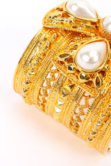 Vintage St. John Pearl Maltese Cross Cuff band closeup @recessla