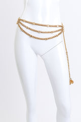 Vintage St. John Triple Chain Logo Belt on mannequin @recess la