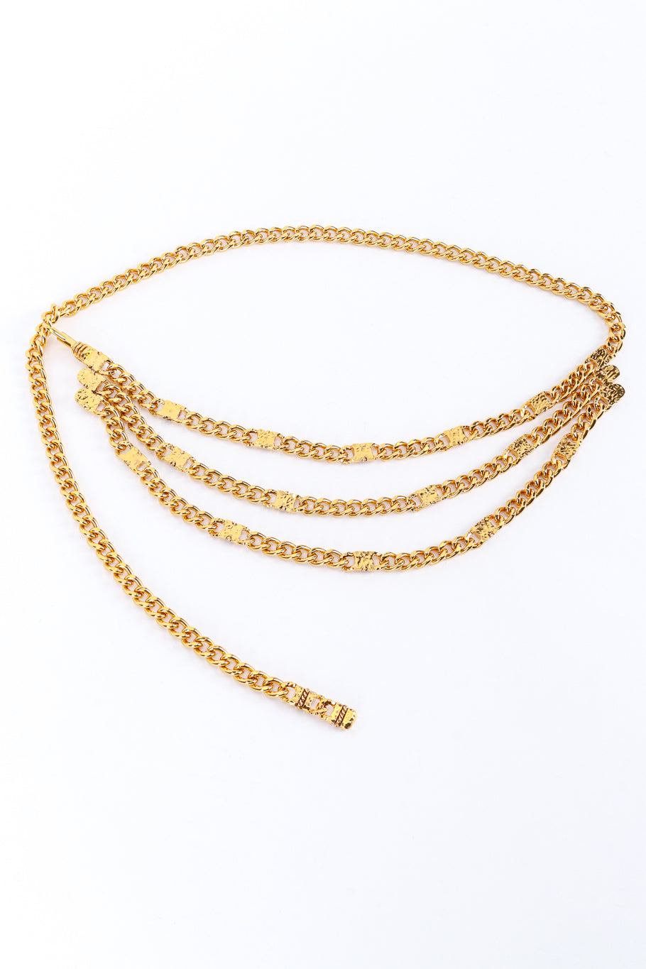 St. John Triple-Strand Hammered Curb Chain Belt reverse @RECESS LA