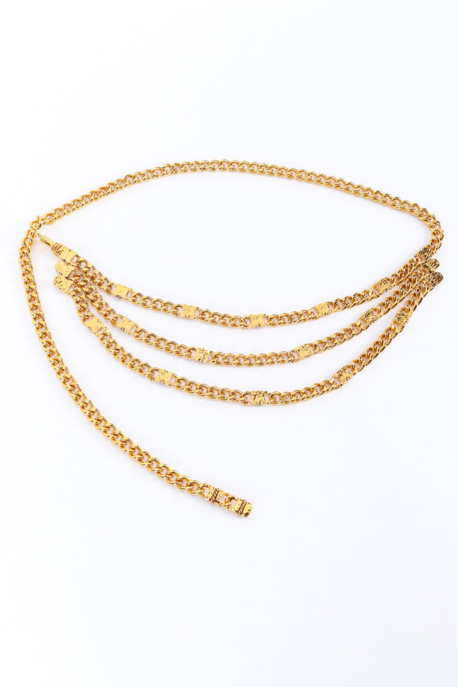 St. John Triple-Strand Hammered Curb Chain Belt reverse @RECESS LA