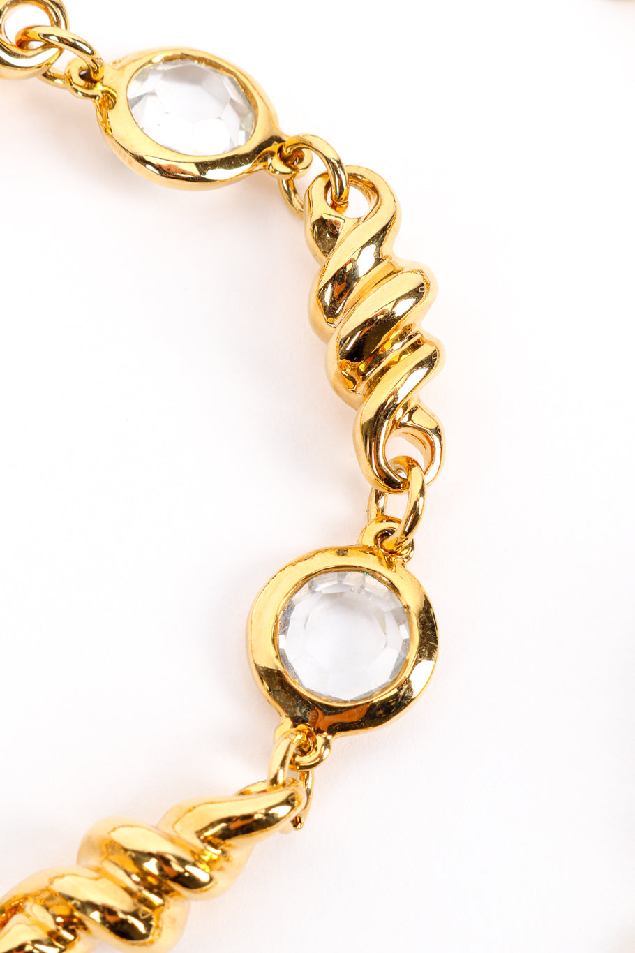Vintage St. John Fusilli Twist Crystal Necklace crystal closeup @recess la
