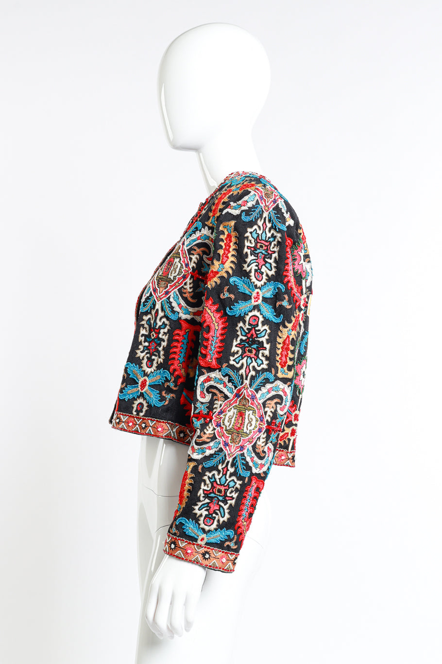 Vintage St. Martin Ethnic Embroidered Jacket side on mannequin @recess la