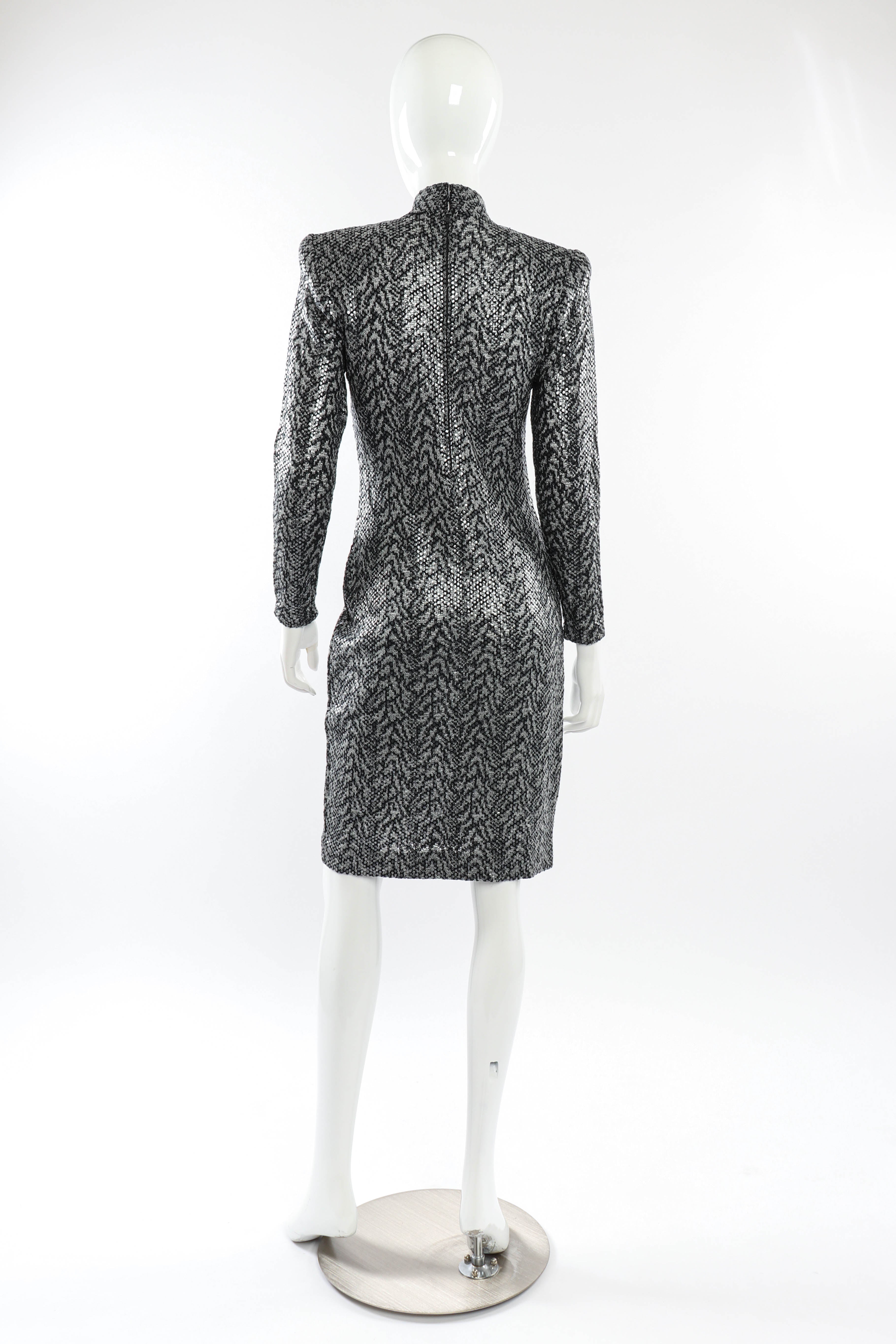 Vintage St. John Tiger Print Sequin Dress back on mannequin @recessla