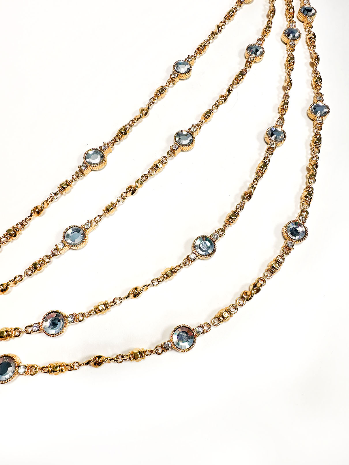 Vintage St. John Beaded Crystal Drape Belt detail @recess la