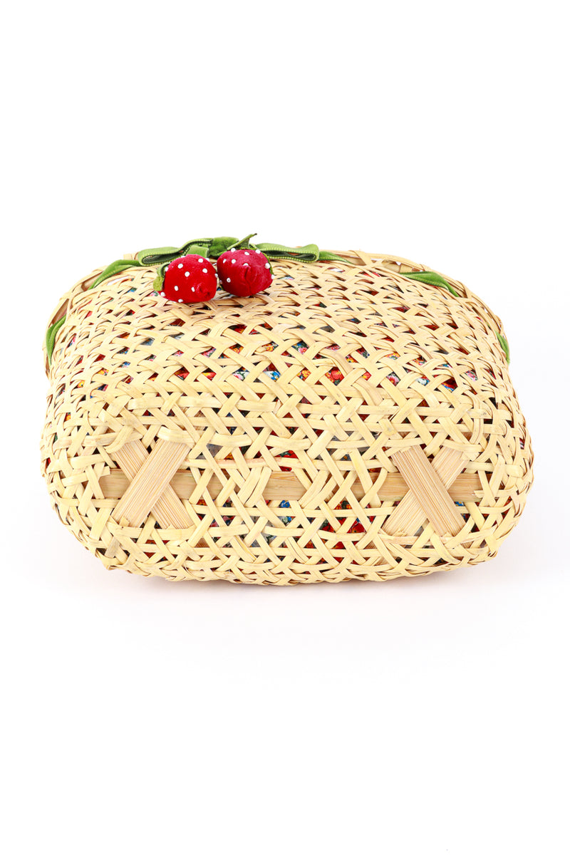 Vintage Woven Strawberry Picnic Bag bottom @recess la