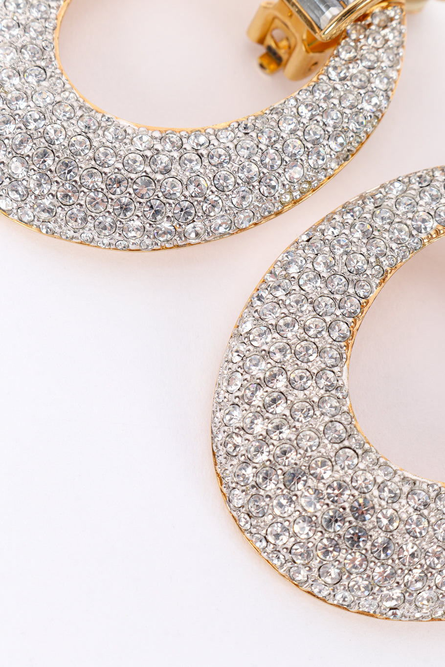 Vintage Swarovski Crystal Hoop Drop Earrings hoop crystal closeup @recessla