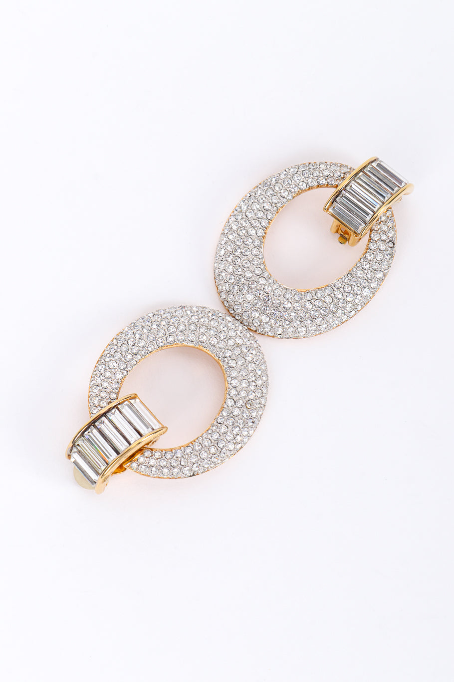 Vintage Swarovski Crystal Hoop Drop Earrings front @recessla