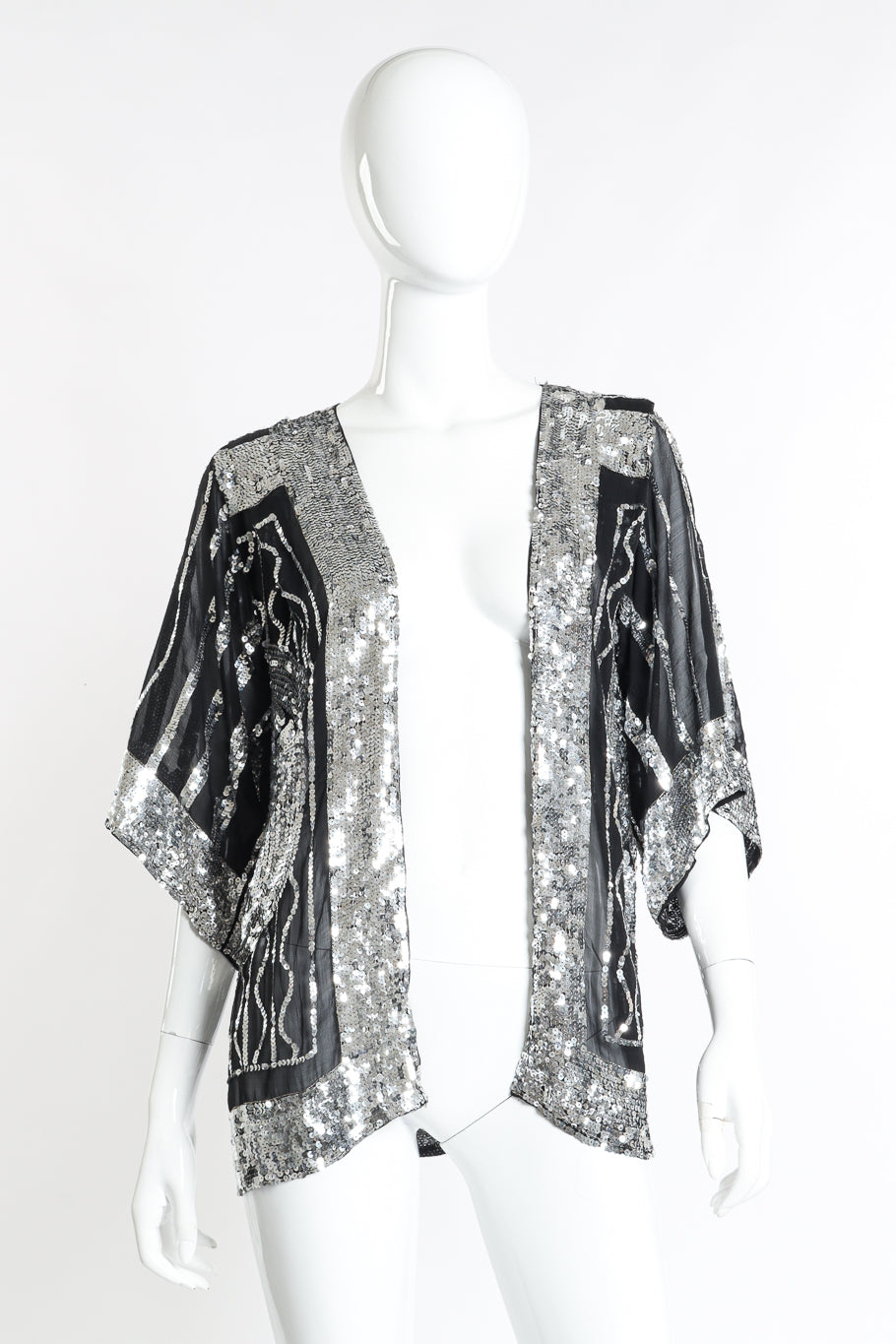 Vintage Swee Lo Metallic Sequin Star Jacket front on mannequin @recess la