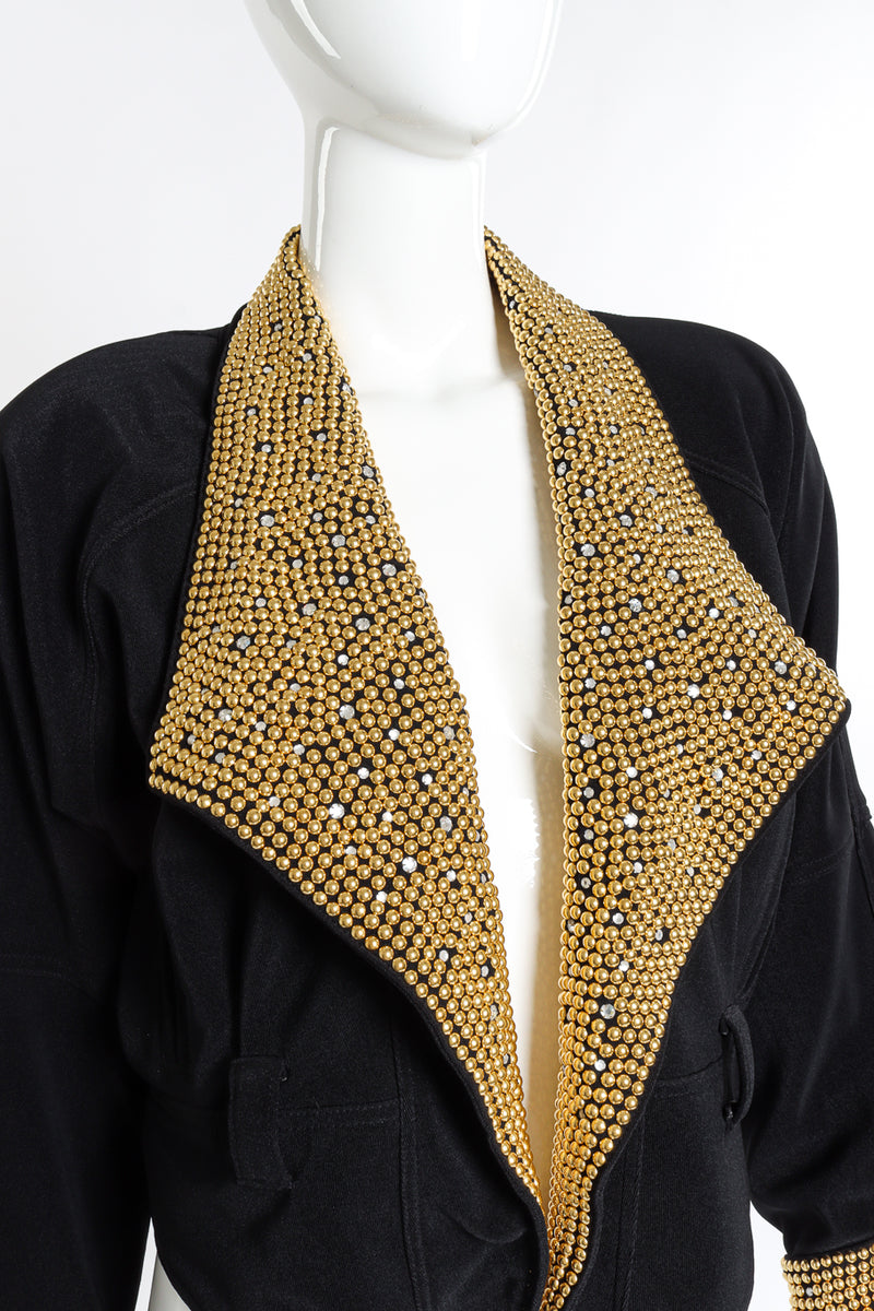 Vintage The Icing Crystal and Dome Stud Jacket front on mannequin closeup @recess la