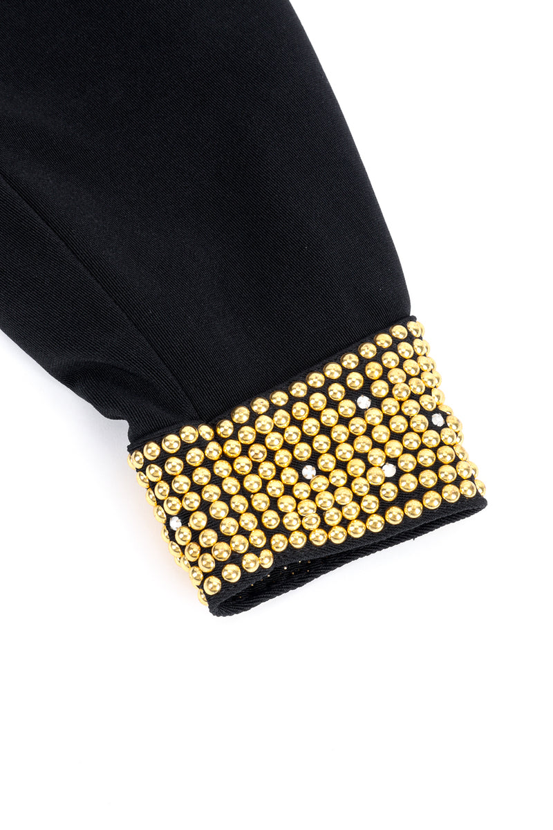 Vintage The Icing Crystal and Dome Stud Jacket sleeve cuff closeup @recess la