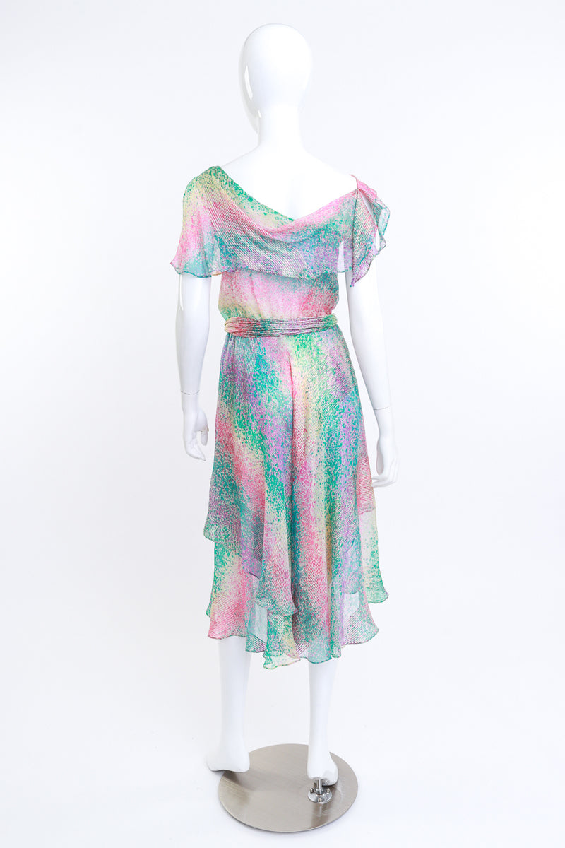 Silk Farm Pastel Paint Splatter Print Dress back mannequin @RECESS LA