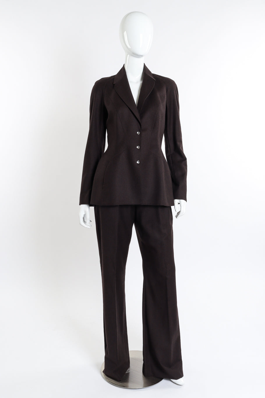 Vintage Thierry Mugler Sculpted Pantsuit front on mannequin @recessla