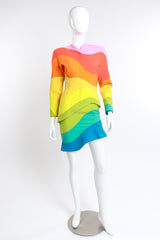 1990 S/S 'Arc En Ciel' Rainbow Jacket & Skirt Suit by Thierry Mugler on mannequin @recessla