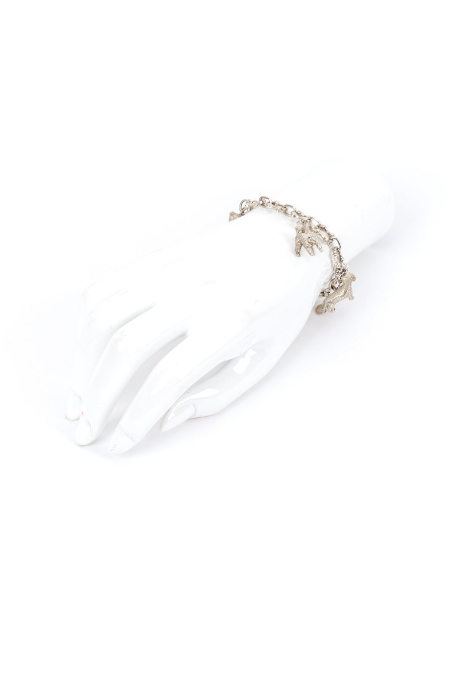Vintage Tiffany & Co. Sterling Dog Charm Bracelet on mannequin hand @recess la