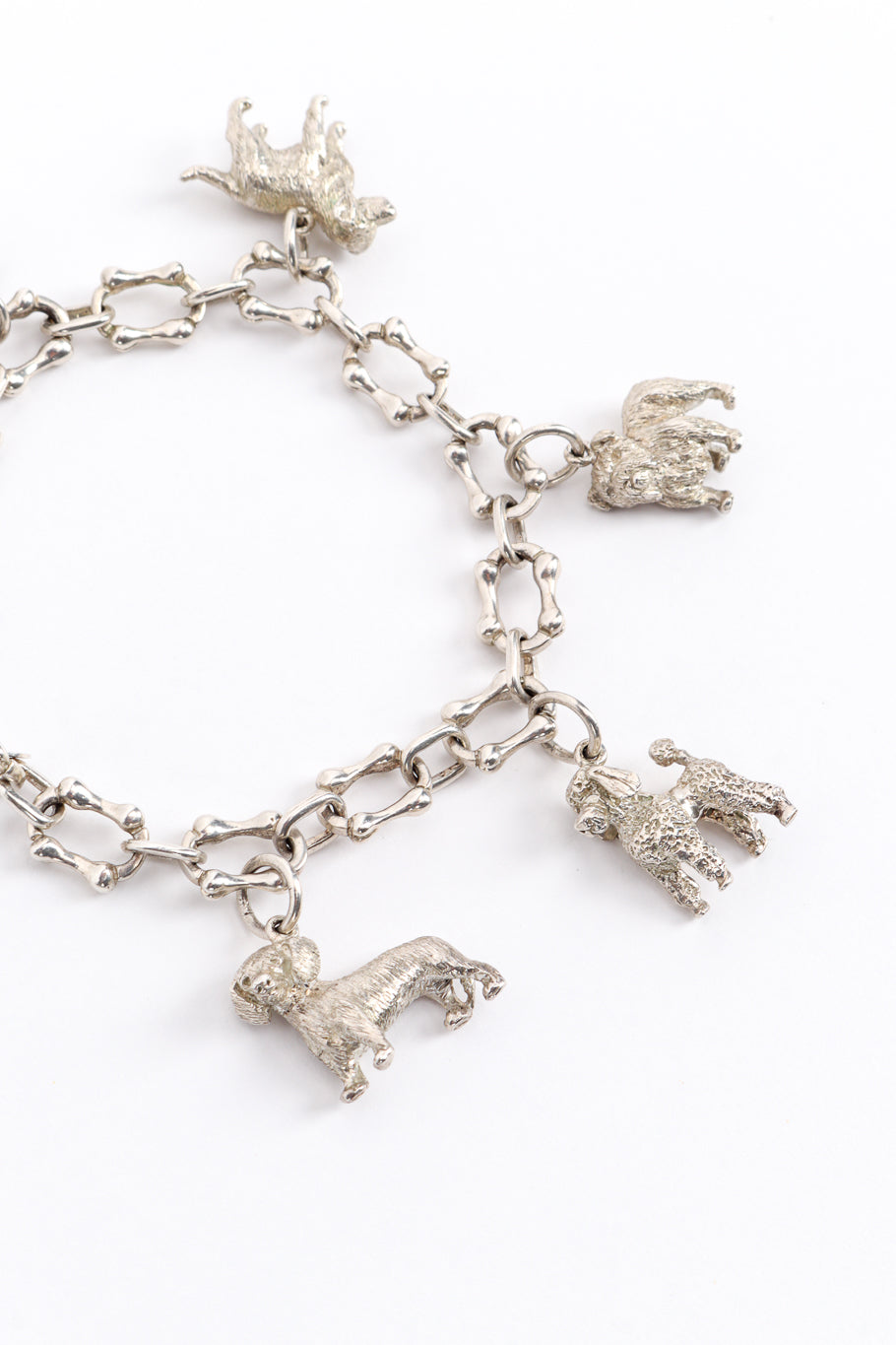 Vintage Tiffany & Co. Sterling Dog Charm Bracelet front closeup @recess la