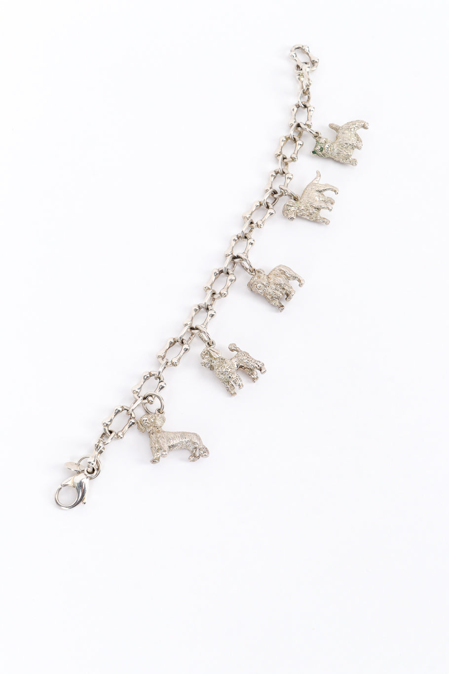 Vintage Tiffany & Co. Sterling Dog Charm Bracelet front extended @recess la