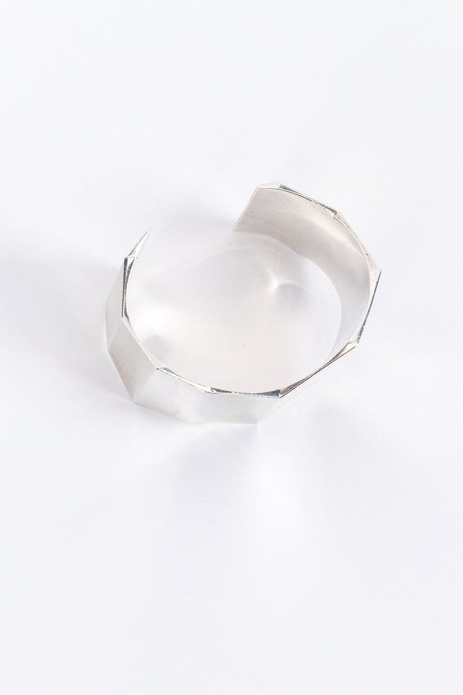 Vintage Tiffany & Co. Sterling Fold Cuff Bracelet top view @recess la