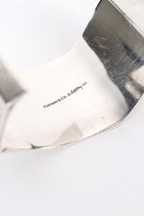 Vintage Tiffany & Co. Sterling Fold Cuff Bracelet signature closeup @recess la