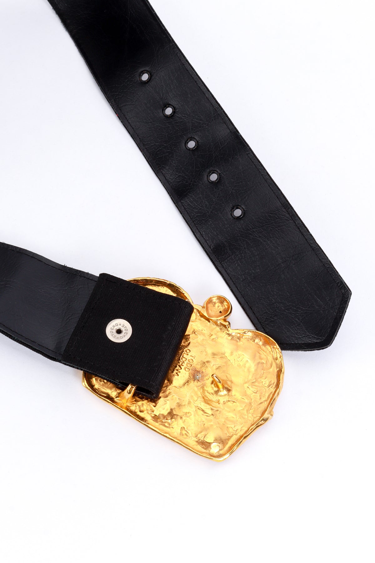 Harrrods Genuine Leather Jeweled Belt Buckle Vintage Belt Small 1950s jeweled studded western motorcycle belt 36”-41” waist  main image 3