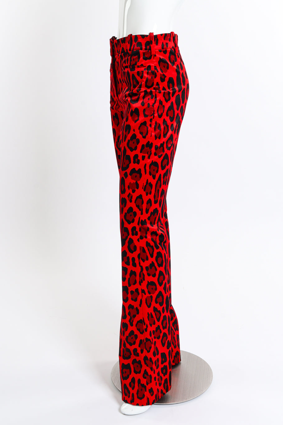 Tom Ford Velvet Animal Print Pant side on mannequin @recess la
