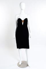 Tom Ford Strapless Velvet & Leopard Cutout Dress front on mannequin @recess la