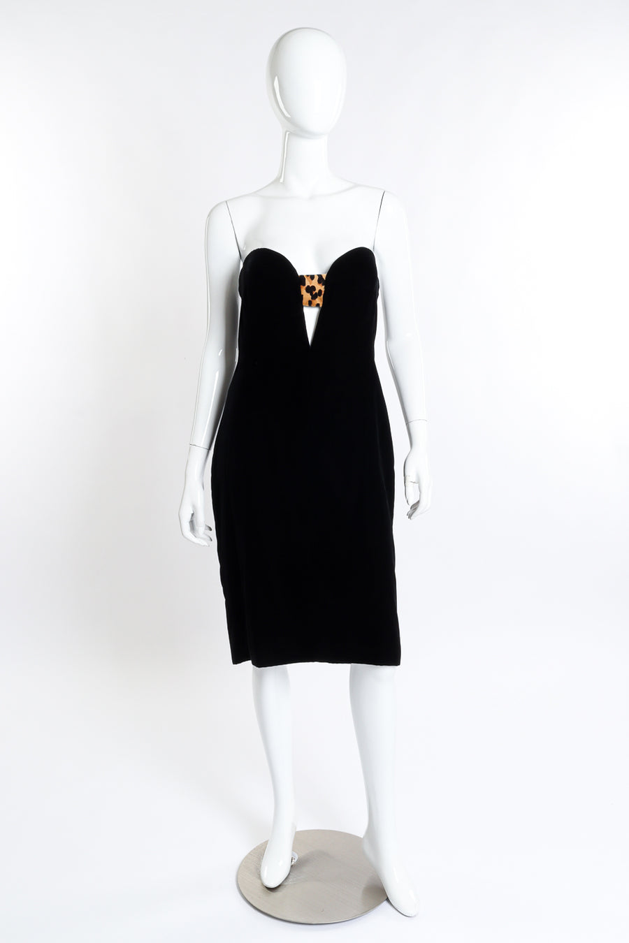 Tom Ford Strapless Velvet & Leopard Cutout Dress – Recess