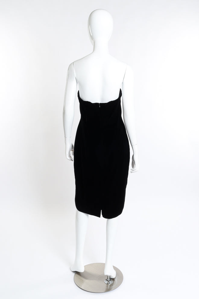 Tom Ford Strapless Velvet & Leopard Cutout Dress back on mannequin @recess la