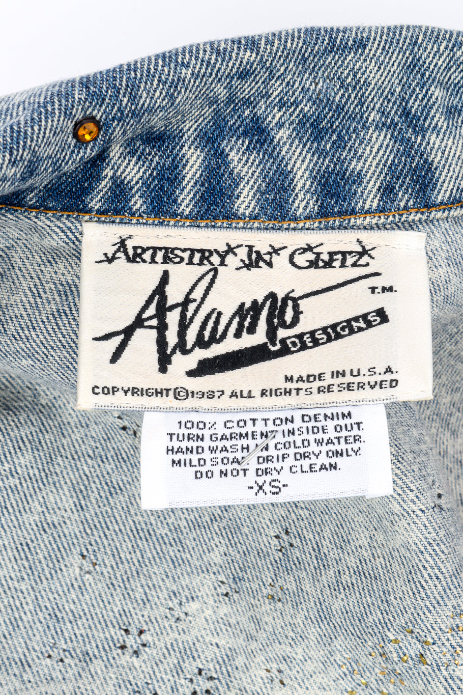 Vintage Tony Alamo Paris Denim Jacket signature label @recessla