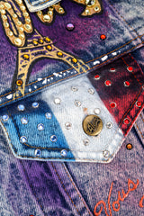 Vintage Tony Alamo Paris Denim Jacket flap pocket closeup @recessla