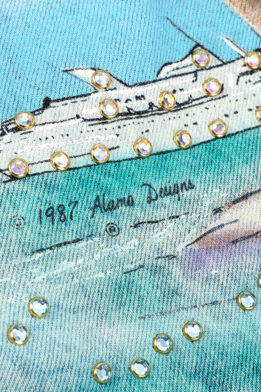 Vintage Tony Alamo Florida Denim Jacket hand painted signature closeup @Recessla