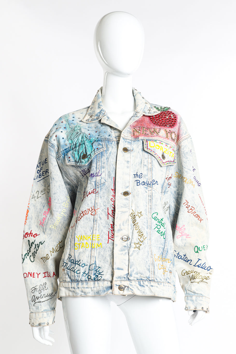 Vintage Tony Alomo New York Skyline Jacket front on mannequin @recess la