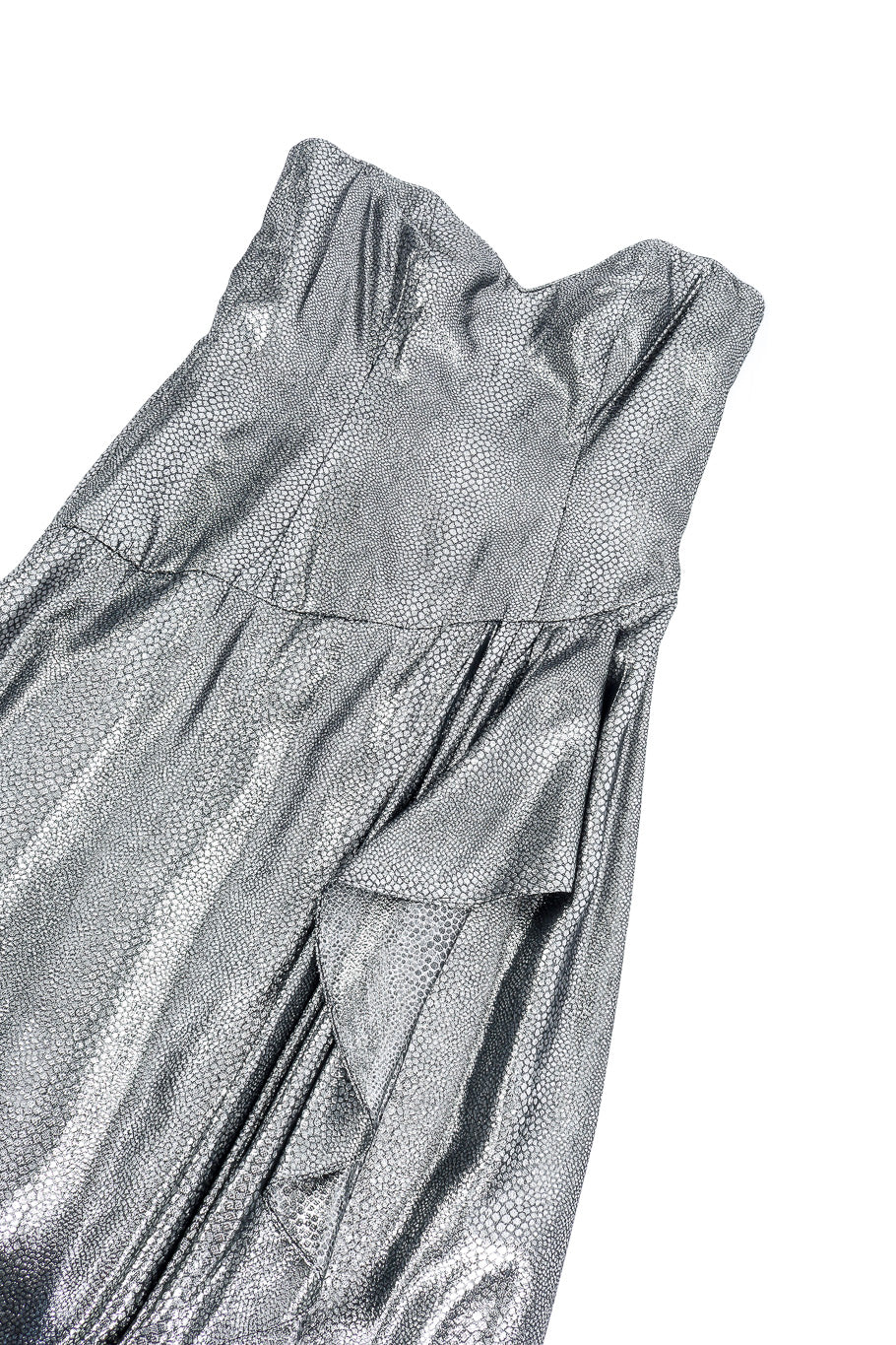 Metallic dress by Tracy Mills flat lay bodice front @recessla