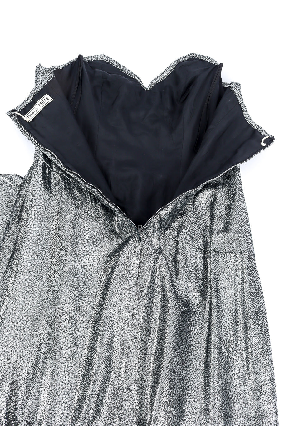 Metallic dress by Tracy Mills flat lay bodice back @recessla