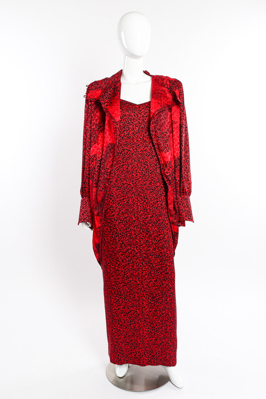 Abstract Wrap Front Jacket & Dress Set on mannequin jacket open @recessla