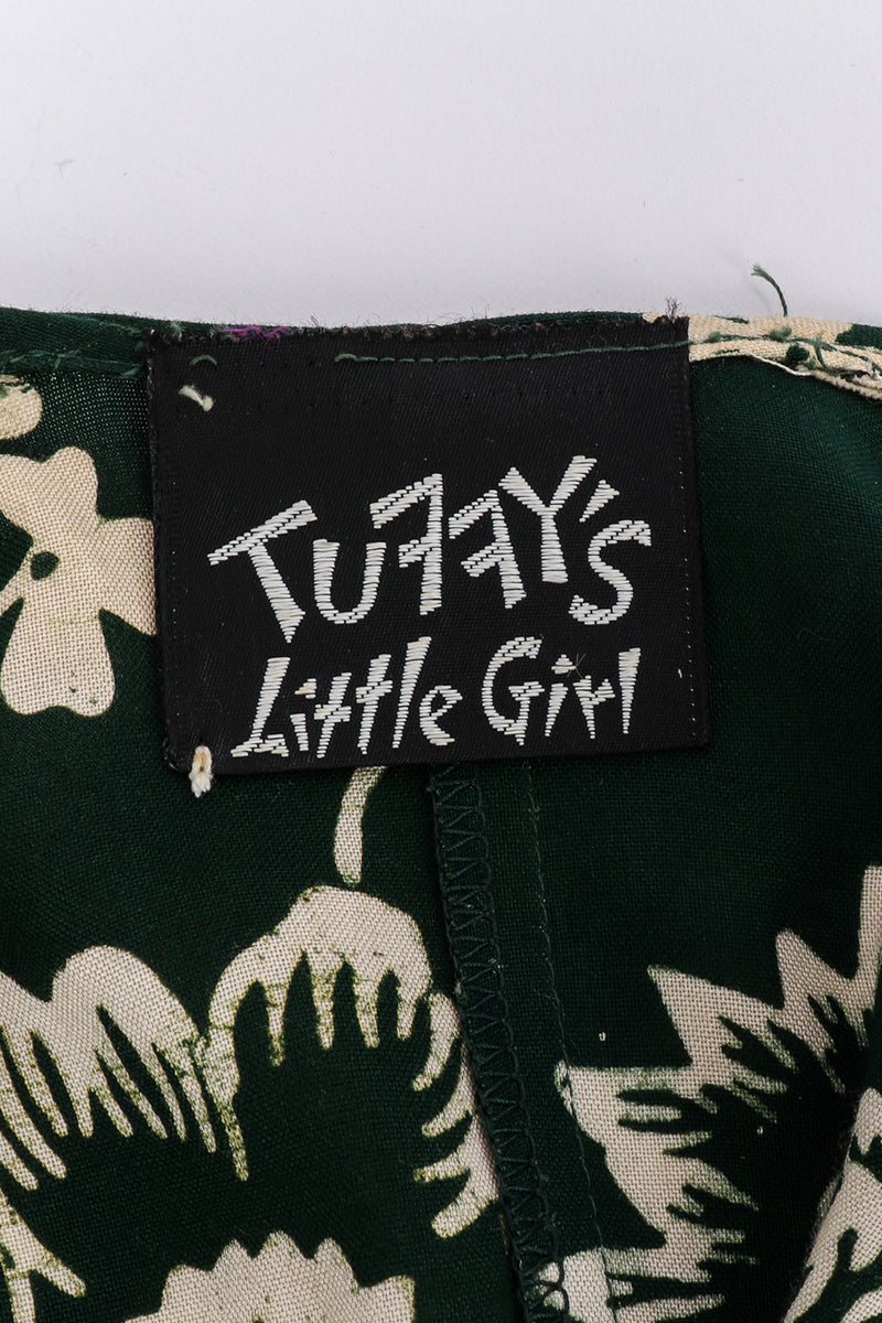 Vintage Tuffy's Little Girl Batik Print Cocoon Top signature label closeup @Recessla
