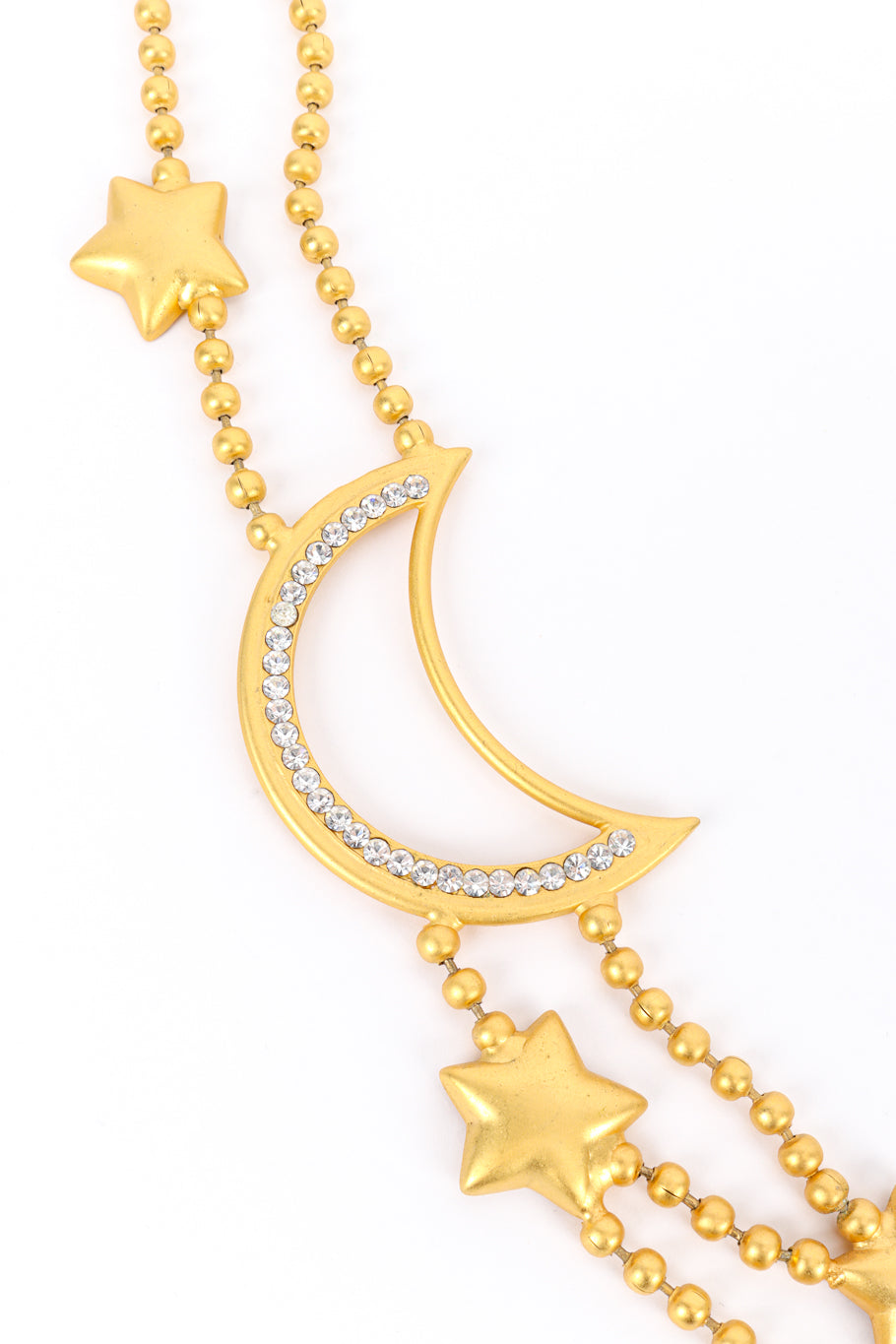 Vintage Ugo Correani Star and Crescent Moon Necklace moon closeup @recess la
