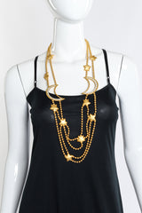 Vintage Ugo Correani Star and Crescent Moon Necklace on mannequin @recess la